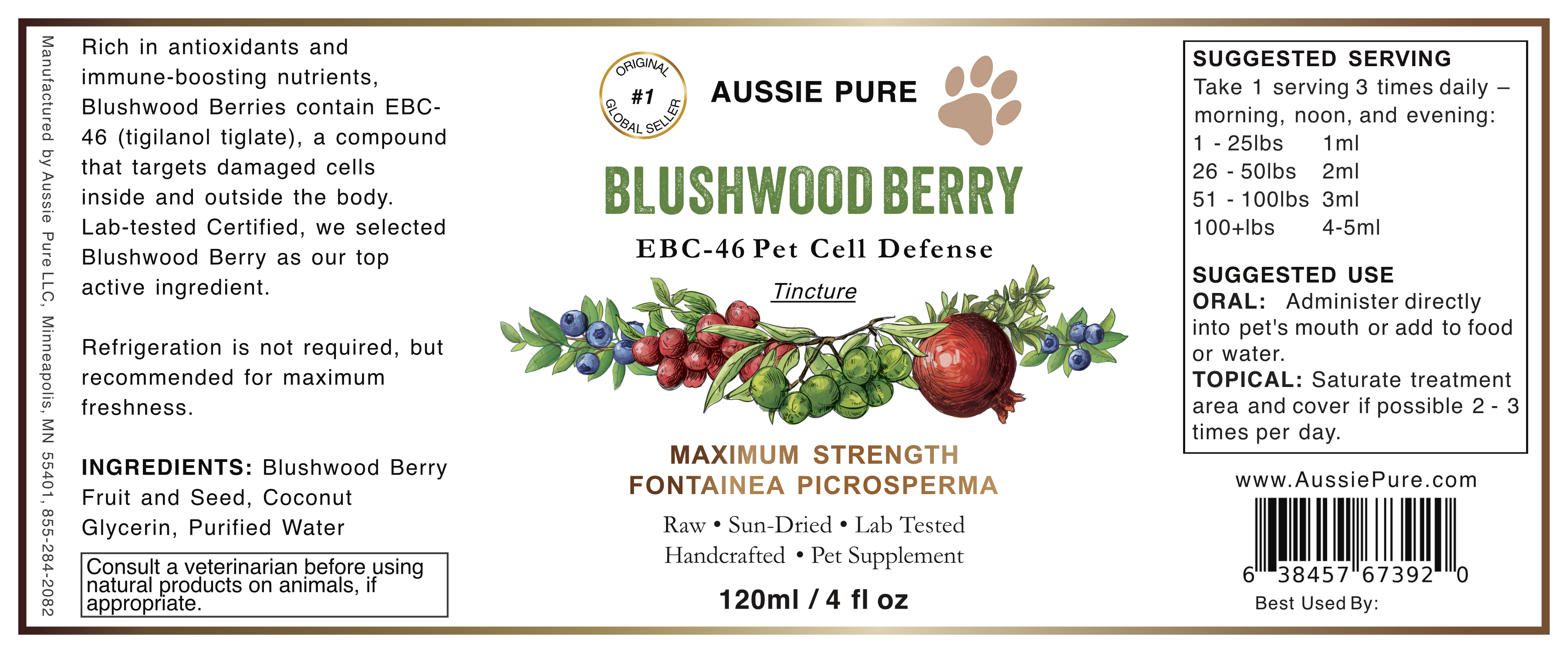 Blushwood Berry EBC-46 Pet Cell Defense Tincture